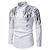 preiswerte Smokinghemden für Herren-Herren Hemd Abschlussball-Shirt Schwarz Weiß Graphic Umlegekragen Ganzjährig Täglich Bekleidung Bedruckt