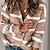 cheap Cardigans-Women&#039;s Cardigan Sweater Jumper Ribbed Knit Button Knitted V Neck Striped Outdoor Daily Stylish Casual Winter Fall Khaki Gray S M L / Long Sleeve / Regular Fit / Going out