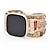 baratos Pulseiras de relógio Fitbit-Pulseira de Smartwatch Compatível com Fitbit Versa 3 / Sense Versa / Versa 2 / Versa Lite / Versa SE Tecido Contas Relógio inteligente Alça Multicamadas Com Miçangas Ajustável Corda trançada artesanal
