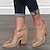 billige Ankel støvler-kvinners hæler sandaler plus size sandaler støvler sommerstøvler ensfarget sommerspenne chunky hæl cubansk hæl spiss tå semsket glidelås