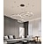 ieftine Candelabre-4-lumini led 110w inel cerc candelabru condus lumini moderne pandantiv cafea de aur pentru camera de zi bar camera birou 4 straturi reglabil cu telecomanda