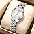 お買い得  クォーツ腕時計-OLEVS 女性 クォーツ ダイアモンド クリエイティブ ミニマリスト 腕時計 光る カレンダー デート 防水 ステンレス 腕時計