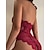 cheap Sexy Bodies-Women‘s Lingeries Gift Sexy Bodies Teddies &amp; Bodysuits Hot See Through Soft Party Bed Lace Halter Neck Backless Hole Summer Wine / Lace Up