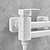 billige Badekarsarmaturer-badekar vandhane dobbelt tud vægmonteret hvid, badekar påfyldningsbatteri af messing med håndbruserhåndtag, keramisk ventil enkeltgrebskontrol