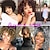 cheap Bangs-Black Short Afro Kinky Curly Hair Topper Synthetic Hair Pieces Wiglets Clip in Hairpieces Toppers Pieces Naturally Soft for Black Women With Thinning Hair Topper With Bangs