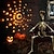 billige Halloween utendørs-halloween edderkoppnett lys diameter 80 led med svart edderkopp vanntette nett lys fjernkontroll 8 moduser spindelvev halloween dekorasjoner for hus hage innendørs utendørs skummelt tema