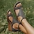 cheap Women&#039;s Sandals-Women&#039;s Sandals Wedge Sandals Gladiator Sandals Roman Sandals Plus Size Outdoor Daily Summer Wedge Heel Open Toe Vintage Classic Casual PU Leather Polyester Zipper Solid Color Solid Colored Dark Red