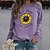 cheap Hoodies &amp; Sweatshirts-Women&#039;s Sweatshirt Pullover Monograms Print Active Streetwear Black White Pink Galaxy Sunflower Text Daily Long Sleeve Round Neck