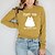 cheap Tees &amp; T Shirts-Women&#039;s T shirt Tee Green Black Blue Print Graphic Letter Casual Daily Long Sleeve Round Neck Basic Cotton Regular Cat S