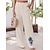 cheap Pants-Women&#039;s Trousers Chinos Pants Trousers Straight Linen / Cotton Blend White Pink Fashion Mid Waist Ruffle Side Pockets Casual Weekend Full Length Micro-elastic Flower / Floral Comfort S M L XL XXL