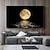 cheap Landscape Prints-Landscape Prints Posters/Picture Black and White Moon Wall Art Wall Hanging Gift Home Decoration Rolled Canvas No Frame Unframed Unstretched Multiple Size