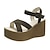 cheap Women&#039;s Sandals-Women&#039;s Wedge Sandals Ankle Strap Sandals Outdoor Office Daily Solid Colored Summer Platform Open Toe Elegant Casual Suede Buckle Black Army Green Khaki