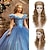 cheap Costume Wigs-Cinderella Wig Curly Brown Wig for Women Long Wavy Wig Girls Cosplay