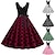 cheap 1950s-Elegant Retro Vintage 1950s Ball Gown Cocktail Dress Dress Flare Dress Knee Length Gentlewoman Women&#039;s Polka Dot A-Line V Neck Normal Carnival Dailywear Casual Evening Party Adults&#039; Dress Spring