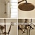お買い得  屋外シャワー設備-シャワーの蛇口、バスルームのシャワー器具 真鍮製レインフォールシャワーヘッドセット、浴槽のスパウト付き シャワーの蛇口とハンドヘルドスプレーウォールマウント、冷水/温水付きダブルクロスハンドル