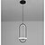 billige Ring &amp; Rund Design-15cm led pendel linje design geometriske former metall kunstnerisk stil moderne stil nyhet malt finish svart moderne kunstnerisk 85-265v