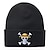 cheap Anime Cosplay Accessories-One Piece Beanie Hats Knitted Cap Luffy Embroidered  Skull Crossbones Warm Stretchable Anime Accessories Unisex