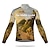 cheap Men&#039;s Jerseys-21Grams Men&#039;s Cycling Jersey Long Sleeve Bike Top with 3 Rear Pockets Mountain Bike MTB Road Bike Cycling Breathable Moisture Wicking Quick Dry Reflective Strips Black Orange Brown Graphic Polyester