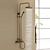 ieftine Corpuri Duș Outdoor-robinet de duș, accesoriu de duș pentru baie set de capete de duș cu efect de ploaie din alamă cu gura de cadă robinet de duș și suport de perete cu pulverizare de mână mâner dublu în cruce cu apă