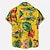 Недорогие мужские гавайские рубашки с отворотом-Муж. Рубашка Гавайская рубашка Графическая рубашка Рубашка Алоха Цветочный принт Леопард Пейзаж Отложной Белый Желтый Тёмно-синий Синий Пыльно-синий 3D печать на открытом воздухе Для улицы