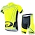 cheap Cycling Jersey &amp; Shorts / Pants Sets-Men&#039;s Women&#039;s Cycling Jersey with Shorts Short Sleeve Mountain Bike MTB Road Bike Cycling Light Yellow Black / Orange White Geometic Bike Clothing Suit 3D Pad Breathable Quick Dry Polyester Spandex