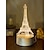 cheap Décor &amp; Night Lights-Eiffel Tower 3D LED Optical Illusion Acrylic Night Light with USB Powered Bedroom Decoration Table Lamp Birthday Fashion Style Gift for Child Baby Kids