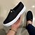 cheap Women&#039;s Slip-Ons &amp; Loafers-Women&#039;s Slip-Ons Plus Size Daily Summer Flat Heel Round Toe Casual Minimalism Running Shoes Synthetics Loafer Striped Leopard Black Blue