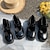 זול נעלים שטוחות לנשים-בגדי ריקוד נשים שטוחות לבש נעליים מרי ג׳ין לוליטה יומי צבע אחיד אחיד קיץ אבזם עקב גבוה עקב טריז בוהן עגולה אלגנטית יום יומי פרפי הליכה עור PU דמוי עור רצועת קרסול שחור מט שחור בז&#039;