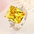 voordelige Ringen-Ring Bruiloft meetkundig Wit Geel Roze Koper Strass Stijlvol Eenvoudig Luxe 1 stuk / Dames / Enkele oorbel