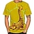 cheap Animal &amp; Muppets-Giraffe Cartoon Mens 3D Shirt For Birthday | Brown Summer Cotton | Men&#039;S Unisex Tee Funny Shirts Animal Graphic Prints Crew Neck Orange 3D Outdoor Street Short Sleeve Clothing