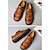 abordables Chaussures à la main pour homme-Homme Mocassins et Slip On Mocassins de confort Grandes Tailles Mocassins en cuir Chaussures faites à la main Classique Décontractées Extérieur du quotidien Microfibre Marron Rouge Jaune marron Noir