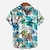 Недорогие мужские гавайские рубашки с отворотом-Муж. Рубашка Гавайская рубашка Графическая рубашка Рубашка Алоха Цветочный принт Леопард Пейзаж Отложной Белый Желтый Тёмно-синий Синий Пыльно-синий 3D печать на открытом воздухе Для улицы