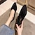 billige Flate sko til kvinner-Dame Flate sko Pen sko Store størrelser Bryllup Arbeid Daglig Ensfarget Flat hæl Spisstå Elegant Klassisk Fritid PU Tøfler Vin Svart Rosa