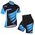 billige Tøjsæt til mænd-kortærmet cykeltrøje til mænd med bib-shorts blå cykel 3d pude åndbar hurtigtørrende sportsbeklædning grafisk tøj