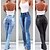 cheap Jeans-Women&#039;s Pants Trousers Jeans Bell Bottom Denim Light Blue Dark Blue Black Fashion Mid Waist Split Cut Out Casual Weekend Full Length Micro-elastic Plain Comfort S M L XL 2XL