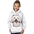 voordelige 3D hoodies en sweatshirts voor meisjes-Kinderen Voor meisjes Hoodie en sweatshirt Lange mouw Kat Grafisch 3D dier Opdruk Wit Kinderen Tops Actief