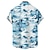cheap Men&#039;s Aloha Shirts-Men&#039;s Shirt Summer Hawaiian Shirt Graphic Shirt Aloha Shirt Floral Leopard Scenery Turndown White Yellow Royal Blue Blue Dusty Blue 3D Print Outdoor Street Short Sleeves Print Button-Down Clothing
