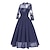 baratos Década de 1950-Anos 50 Vestido Coquetel Vestido antigo Vestidos Vestido Flare Mulheres Flor Baile de Máscaras Festa / Noite Vestido