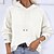 cheap Sweaters-Women&#039;s Pullover Sweater Jumper Crochet Knit Knitted Hooded Pure Color Daily Holiday Stylish Casual Fall Winter White Blue S M L / Long Sleeve