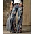 cheap Pants-Women&#039;s Culottes Wide Leg Pants Trousers Blue Purple Yellow Fashion Mid Waist Side Pockets Print Casual Weekend Full Length High Elasticity Butterfly Comfort S M L XL XXL / Loose Fit
