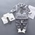 preiswerte Formeller Anzug für Jungen-2 Stück Ring-Träger Anzug Jungen kinderkleidung Shirt &amp; Hose Kleidungsset Outdoor Urlaub Casual Modisch Brautkleider schlicht Plaid Streifen Weiß Grau Baumwolle