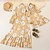 cheap Family Look Sets-Mommy and Me Dresses Floral Ruched Yellow Midi Long Sleeve Daily Matching Outfits / Patchwork / Spring / Fall / Elegant / Print