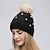 cheap Women&#039;s Hats-new women&#039;s wool knitted hat autumn and winter warm wool ball cap thickened wild face-lift travel hat