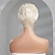 economico Parrucche di capelli veri senza cuffia-parrucche a onde corte bianche d&#039;argento per capelli umani con frangia per le donne ogni giorno