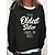 cheap Hoodies &amp; Sweatshirts-Women&#039;s Pullover Print Basic Casual Black Khaki Light Grey Letter Casual Loose Fit Long Sleeve Crew Neck S M L XL XXL 3XL