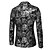 cheap Men&#039;s Classic Blazers-Men&#039;s Blazer Party Evening Business Attire Festival Antique Elegant &amp; Luxurious Spring Fall Polyester Floral Pattern Modern Style Shining Single Breasted One-button Blazer Black White Gold