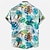 tanie męskie koszule hawajskie z klapami-Męskie Koszula Koszula hawajska Koszula z grafiką Koszula Aloha Kwiaty Panterka Sceneria Wieczorne Biały Żółty Królewski błękit Niebieski Brudny błękit Druk 3D Na zewnątrz Ulica Krótkie rękawy Nadruk