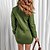 Χαμηλού Κόστους Γυναικεία Φορέματα-Γυναικεία Φόρεμα πουλόβερ Φόρεμα σε ευθεία γραμμή Μαύρο Πράσινο Χακί Χακί Μακρυμάνικο Μονόχρωμες Τσέπη Χειμώνας Φθινόπωρο Ζιβάγκο Χειμερινό φόρεμα Σαββατοκύριακο Φόρεμα Φθινοπώρου Λεπτό 2022 Τ M L XL