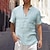 economico Camicie di lino-Per uomo camicia di lino Tinta unica Colletto alla coreana Blu chiaro Verde Kaki Nero Strada Giornaliero Manica corta Abbigliamento Cotone Streetwear Informale Stile da spiaggia