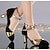 baratos Sapatos Para Dança de Salão &amp; Dança Moderna-Mulheres Dança de Salão Sapatos de Dança Moderna Interior Baile de Formatura Profissional Salto Recortes Paetês Salto Cubano Fivela Adulto Preto